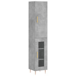 Betonszürke szerelt fa magasszekrény 34,5x34x180 cm 2