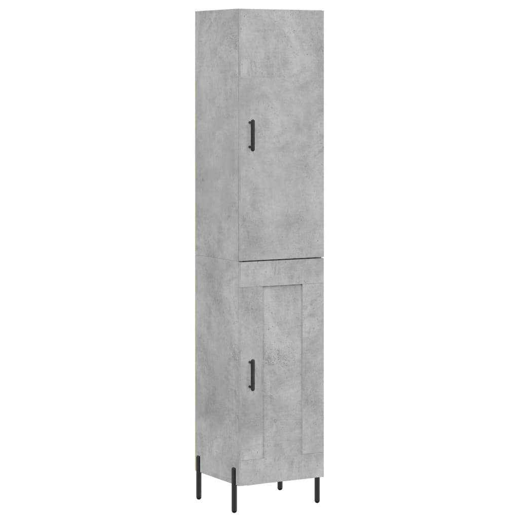 Betonszürke szerelt fa magasszekrény 34,5x34x180 cm 2