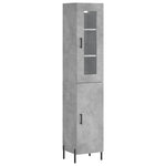 Betonszürke szerelt fa magasszekrény 34,5x34x180 cm 2