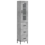 Betonszürke szerelt fa magasszekrény 34,5x34x180 cm 2
