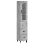 Betonszürke szerelt fa magasszekrény 34,5x34x180 cm 2