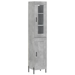 Betonszürke szerelt fa magasszekrény 34,5x34x180 cm 2