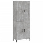 Betonszürke szerelt fa magasszekrény 69,5 x 34 x 180 cm 2