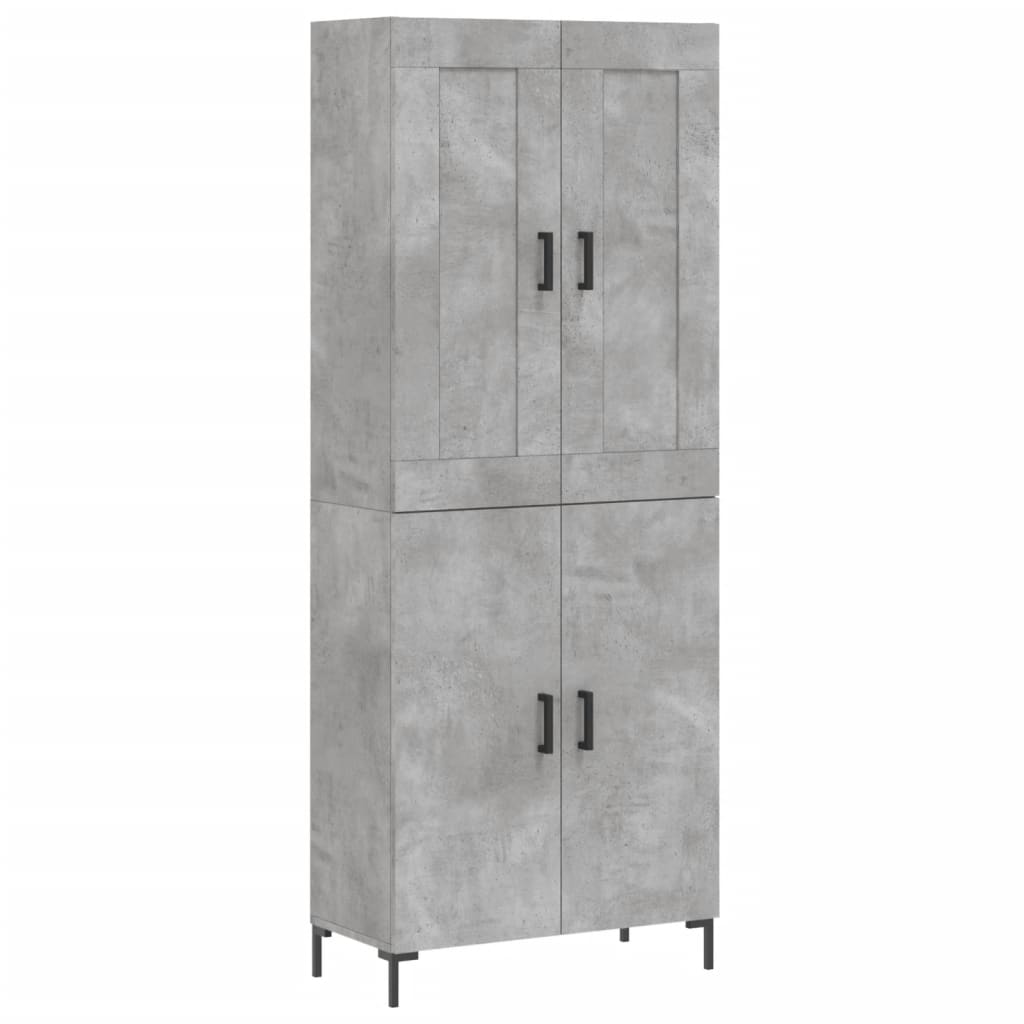Betonszürke szerelt fa magasszekrény 69,5 x 34 x 180 cm 2