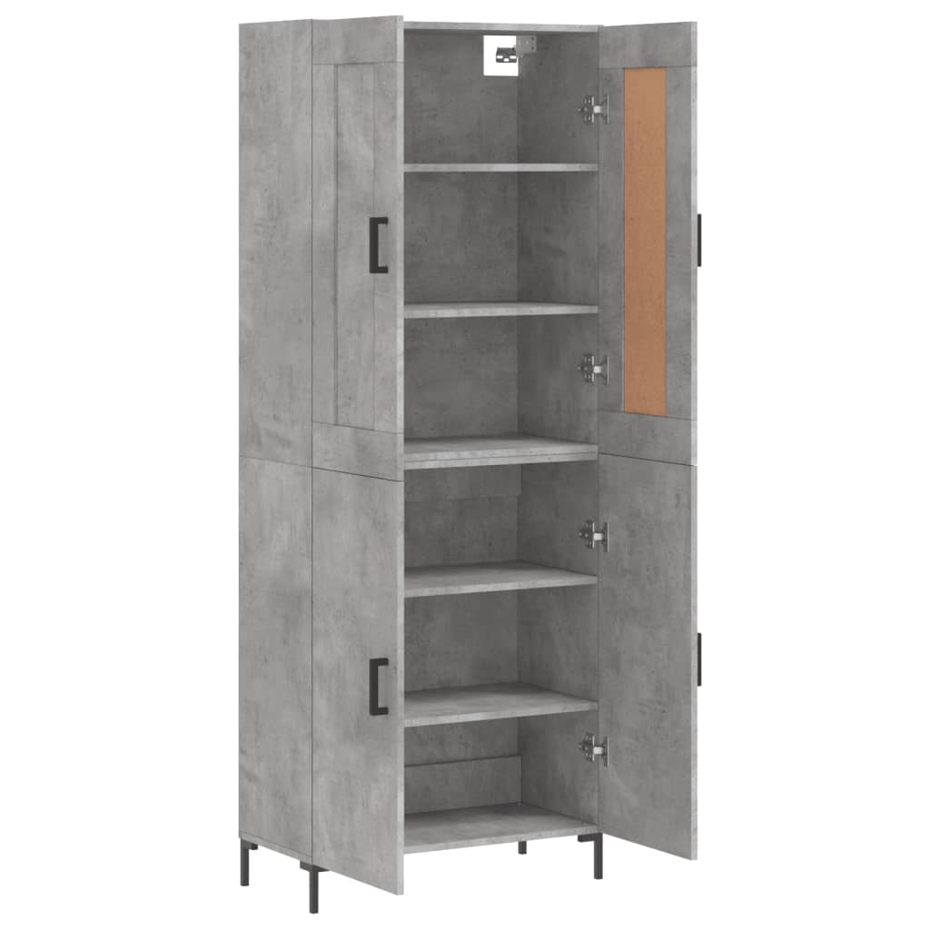 Betonszürke szerelt fa magasszekrény 69,5 x 34 x 180 cm 4