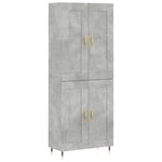 Betonszürke szerelt fa magasszekrény 69,5 x 34 x 180 cm 2