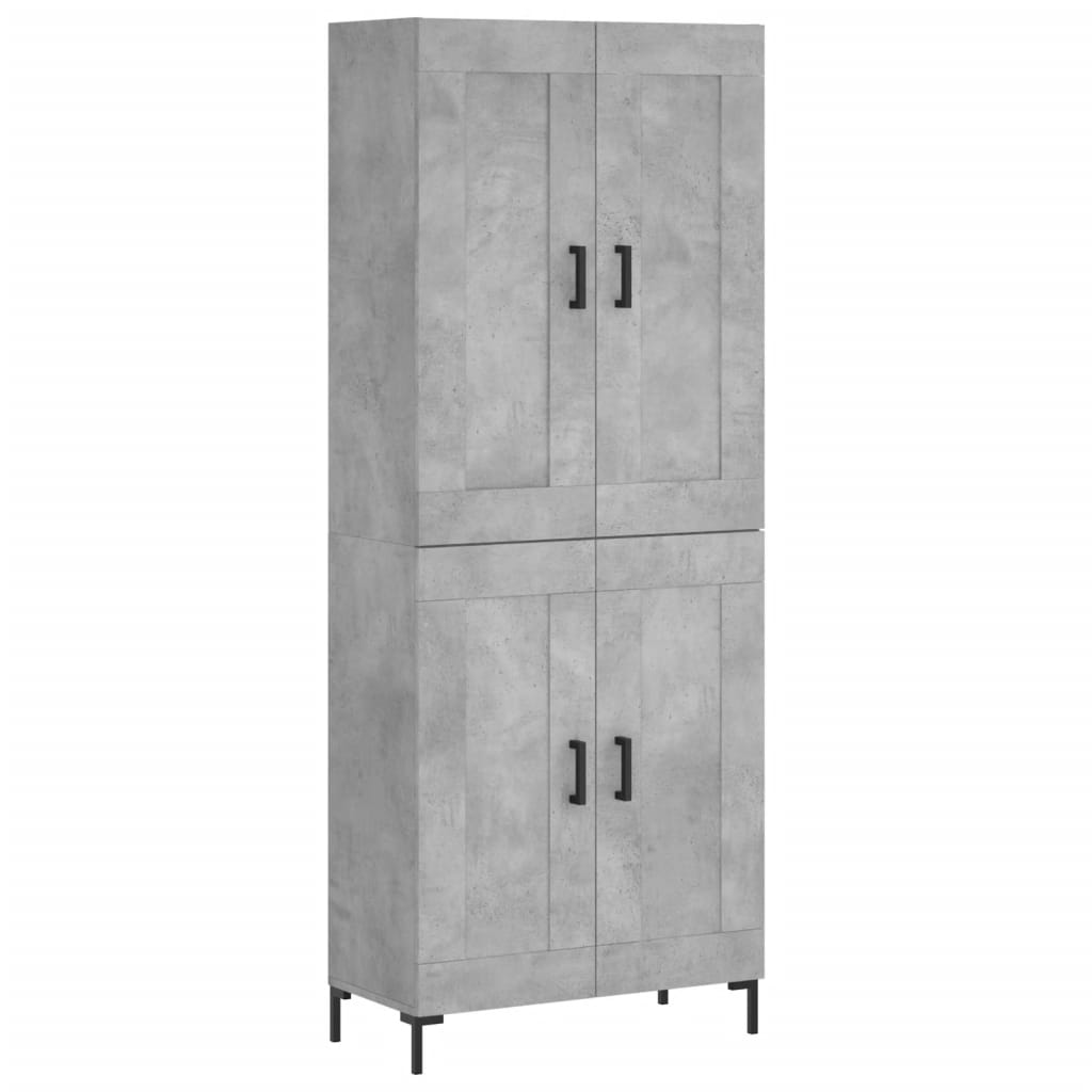 Betonszürke szerelt fa magasszekrény 69,5 x 34 x 180 cm 2