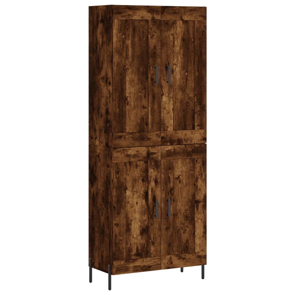 Füstös tölgy színű szerelt fa magasszekrény 69,5 x 34 x 180 cm 2