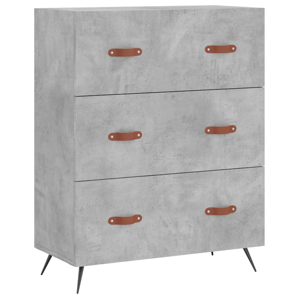 Betonszürke szerelt fa magasszekrény 69,5 x 34 x 180 cm 6