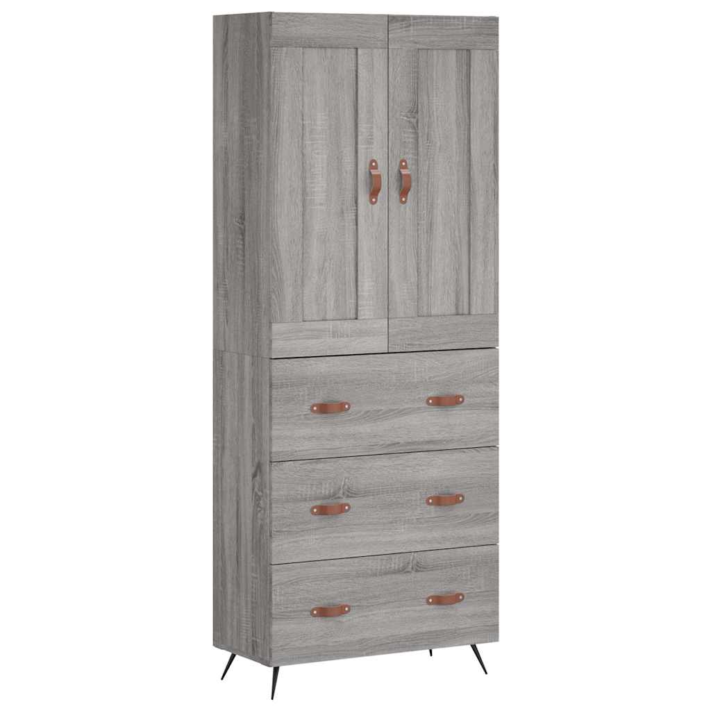 Szürke sonoma szerelt fa magasszekrény 69,5 x 34 x 180 cm 2