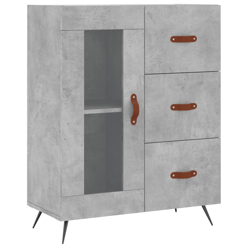 Betonszürke szerelt fa magasszekrény 69,5 x 34 x 180 cm 7