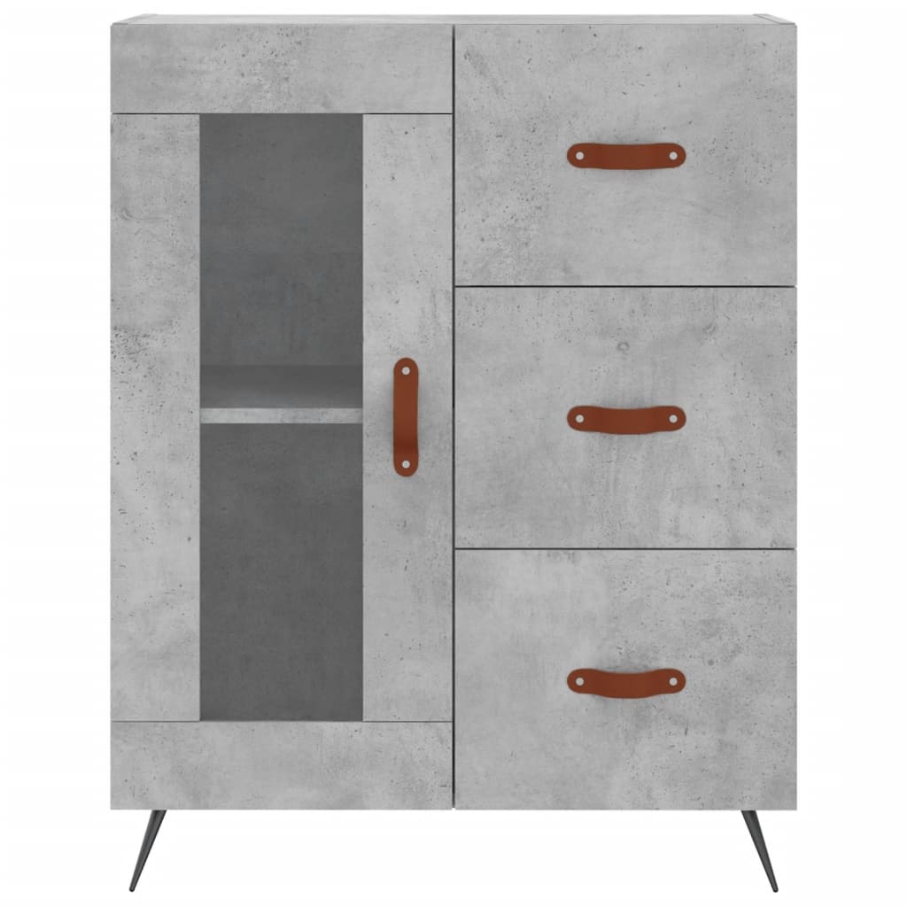 Betonszürke szerelt fa magasszekrény 69,5 x 34 x 180 cm 8
