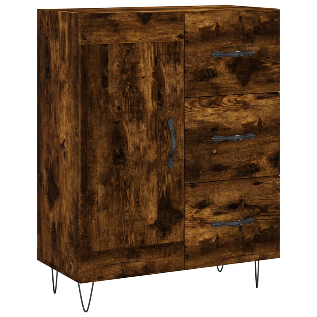 Füstös tölgy színű szerelt fa magasszekrény 69,5 x 34 x 180 cm 7