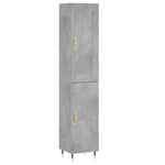 Betonszürke szerelt fa magasszekrény 34,5x34x180 cm 2