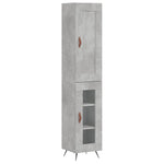 Betonszürke szerelt fa magasszekrény 34,5x34x180 cm 2