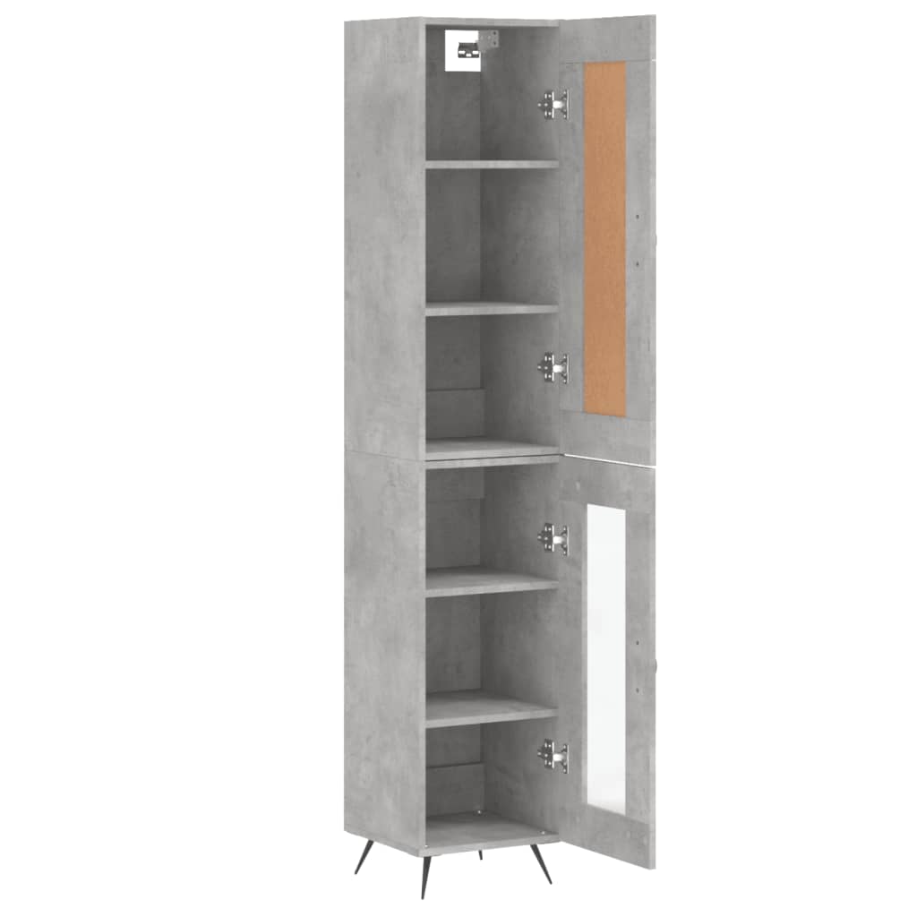 Betonszürke szerelt fa magasszekrény 34,5x34x180 cm 4