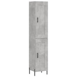 Betonszürke szerelt fa magasszekrény 34,5x34x180 cm 2