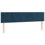 Sötétkék bársony rugós ágy matraccal 200x200 cm 6
