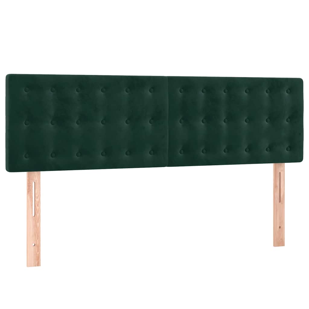 Sötétzöld bársony rugós ágy matraccal 140x190 cm 6