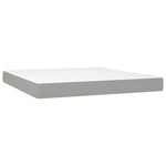 Világosszürke szövet rugós ágy matraccal 180 x 200 cm 5