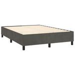 Sötétszürke bársony rugós ágy matraccal 140x200 cm 4