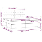 Sötétkék bársony rugós ágy matraccal 200x200 cm 7