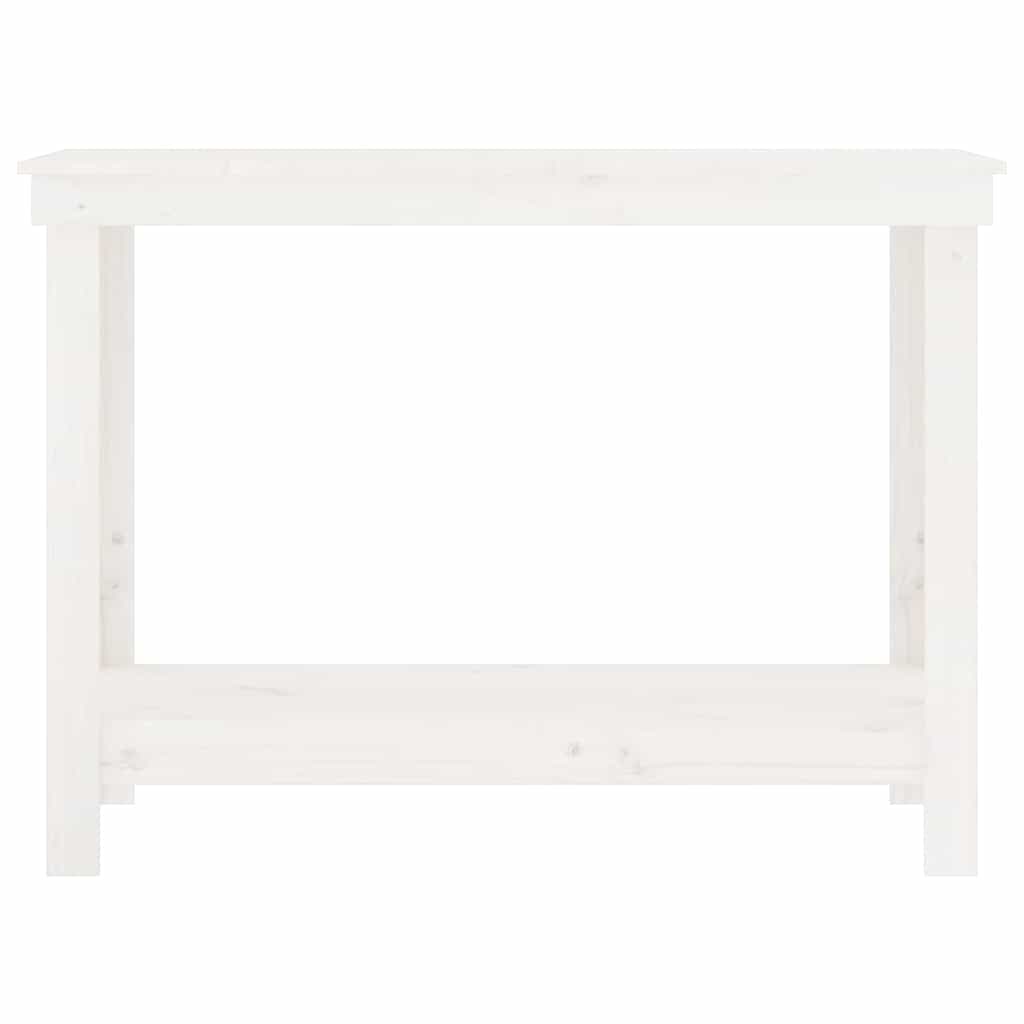 Fehér tömör fenyőfa munkapad 110 x 50 x 80 cm 4
