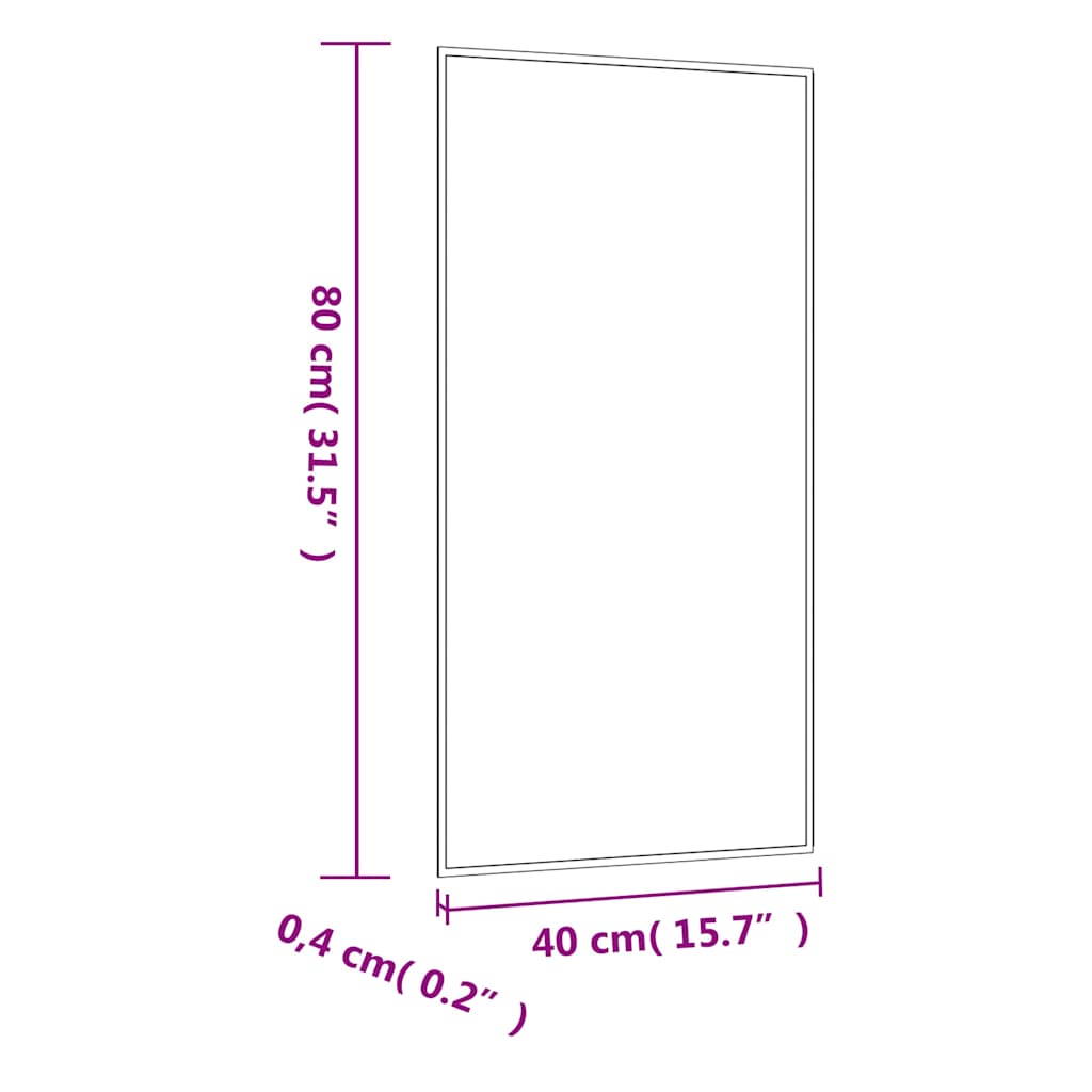 Téglalap alakú üveg falitükör 40 x 80 cm 6