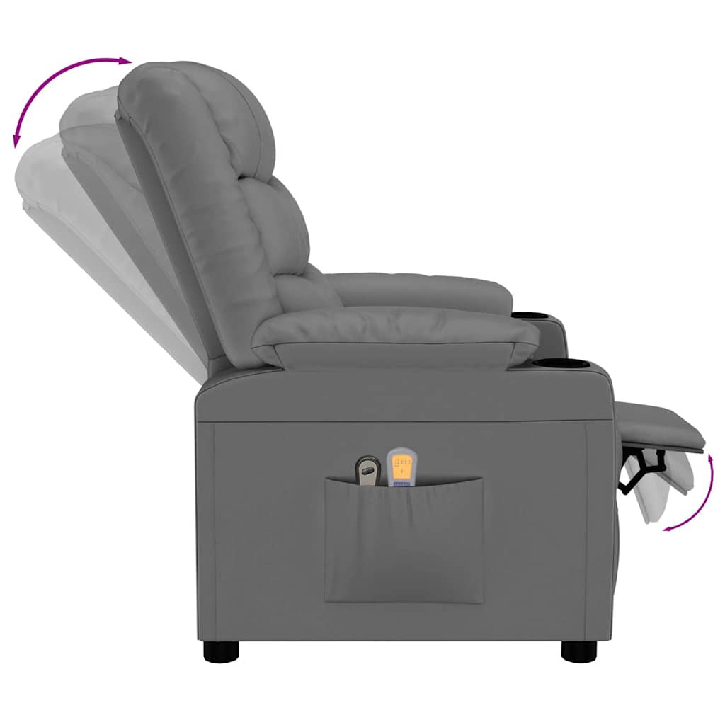 Szürke műbőr elektromos masszázsfotel 7