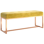 Mustársárga bársony pad 110 x 36 x 45 cm 2