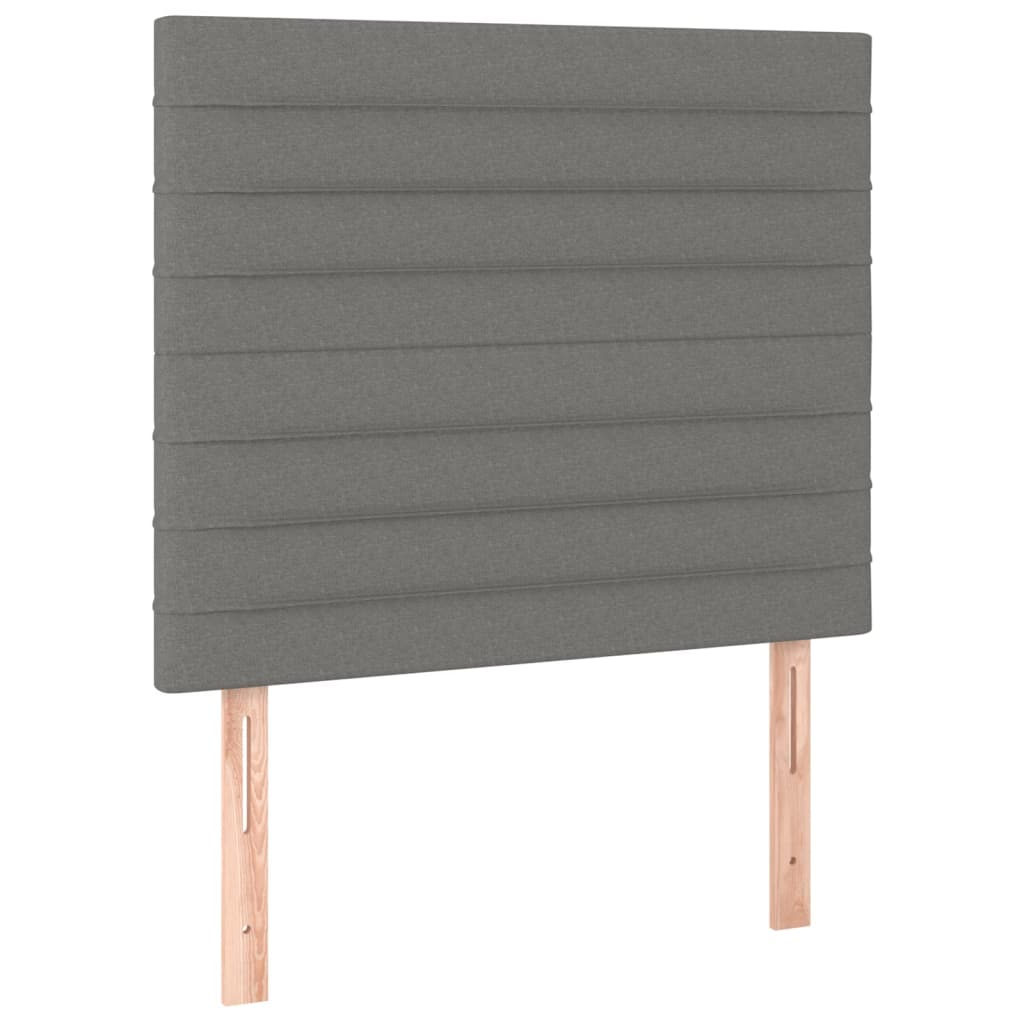 Sötétszürke szövet rugós ágy matraccal 100 x 200 cm 5