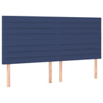 Kék szövet rugós ágy matraccal 200 x 200 cm 5