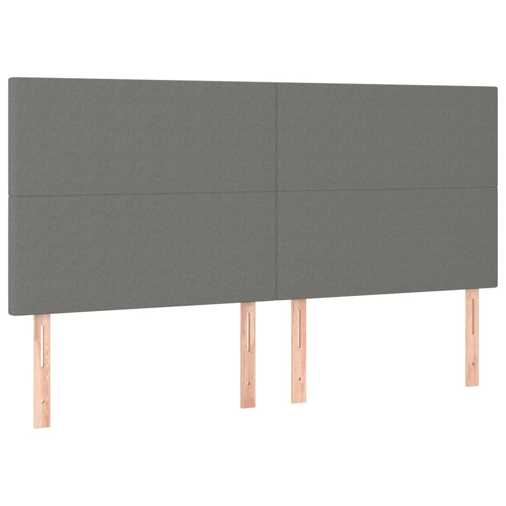 Sötétszürke szövet rugós ágy matraccal 200 x 200 cm 5
