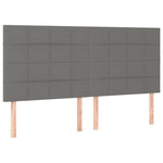 Sötétszürke szövet rugós ágy matraccal 200 x 200 cm 5