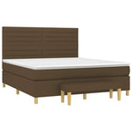 Sötétbarna szövet rugós ágy matraccal 180 x 200 cm 3