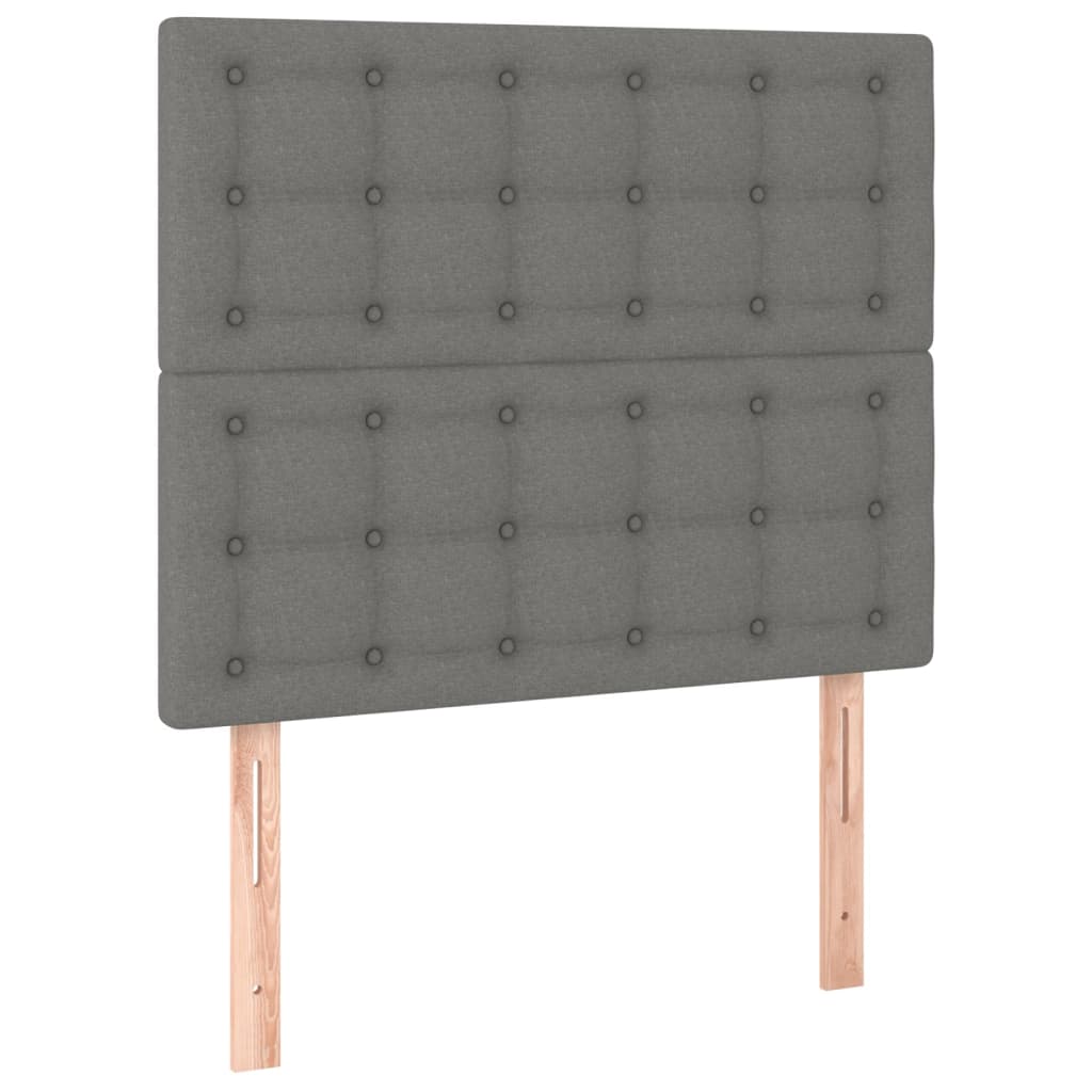 Sötétszürke szövet rugós ágy matraccal 80 x 200 cm 5