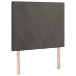 Sötétszürke bársony rugós ágy matraccal 100 x 200 cm 5