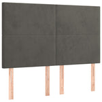Sötétszürke bársony rugós ágy matraccal 140x190 cm 5