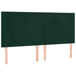 Sötétzöld bársony rugós ágy matraccal 160x200 cm 5