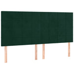 Sötétzöld bársony rugós ágy matraccal 200x200 cm 5