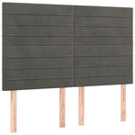 Sötétszürke bársony rugós ágy matraccal 140x190 cm 5