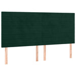 Sötétzöld bársony rugós ágy matraccal 160x200 cm 5
