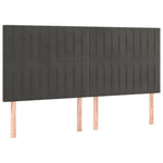 Sötétszürke bársony rugós ágy matraccal 200x200 cm 5