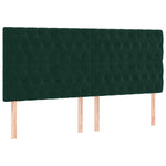 Sötétzöld bársony rugós ágy matraccal 200x200 cm 5