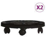 2 db fekete kerekes virágtartó átmérő 30 cm 170 kg 2