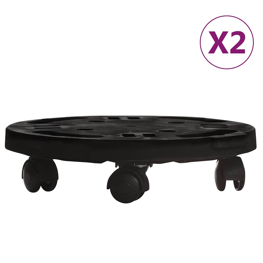 2 db fekete kerekes virágtartó átmérő 30 cm 170 kg 2