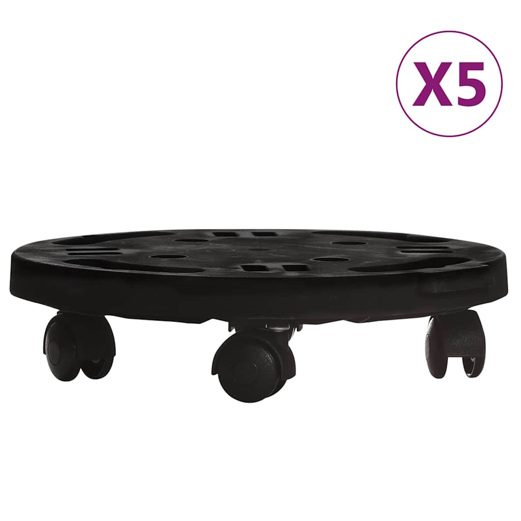 5 db fekete kerekes virágtartó átmérő 30 cm 170 kg 2