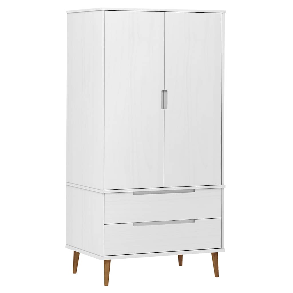 MOLDE fehér tömör fenyőfa gardrób 90 x 55 x 175 cm 2