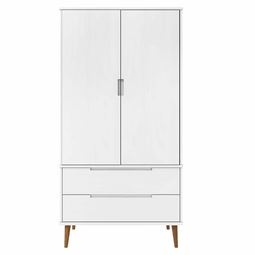 MOLDE fehér tömör fenyőfa gardrób 90 x 55 x 175 cm 4