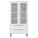 MOLDE fehér tömör fenyőfa vitrin szekrény 90 x 35 x 175 cm 4